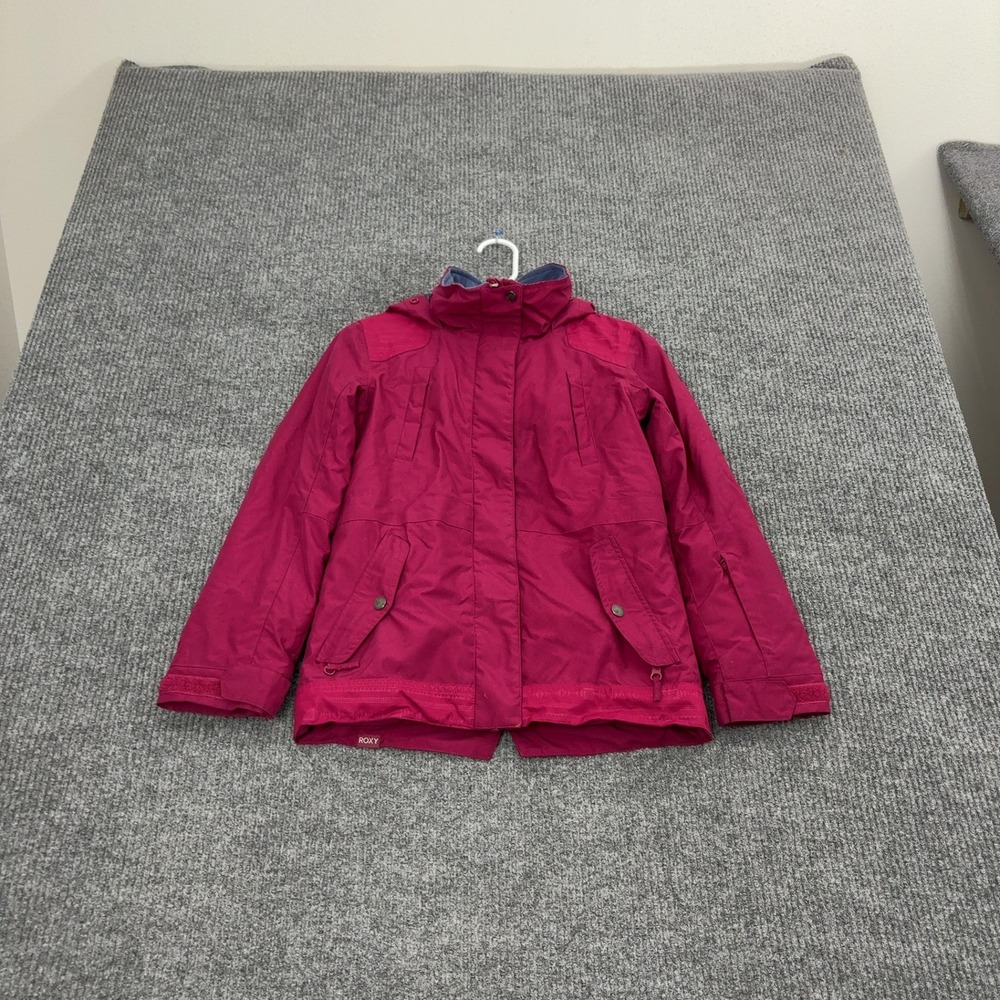 Roxy Jacket Girls M Pink Polyester DryFlight 10K Hooded Snowboard Ski Gorpcore